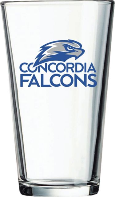 Concordia University Wisconsin Falcons 16 oz. Glass