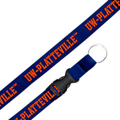 University of Wisconsin Platteville UWPLATT Pioneers NCAA Car Keys ID Badge Holder Lanyard Keychain Detachable Breakaway Snap Buckle Blue 