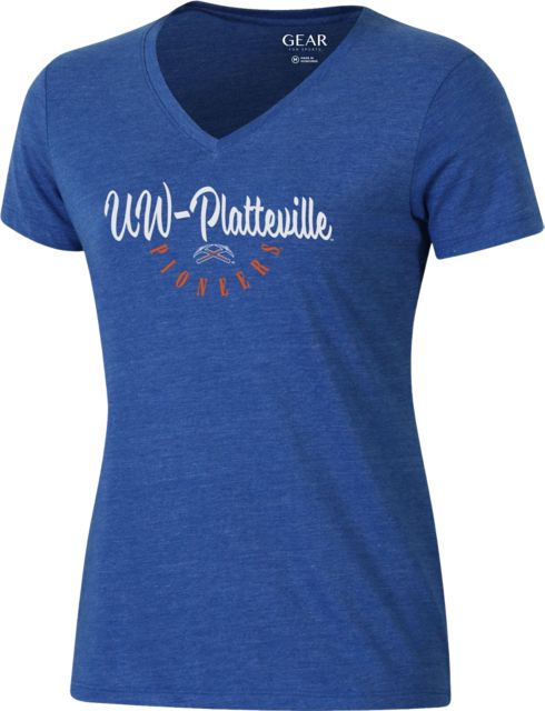 University of Wisconsin - Platteville Pioneers Women's V-Neck Short Sleeve T-Shirt