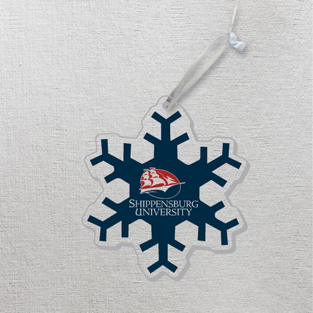 Shippensburg University 3"x4" Glass Ornament