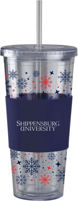 Shippensburg University Straw Snowflake Tumbler
