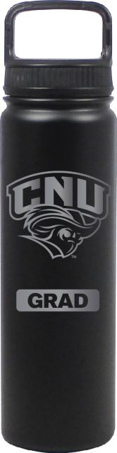 24 oz Matte Black Stainless Steel Water Bottle Grad