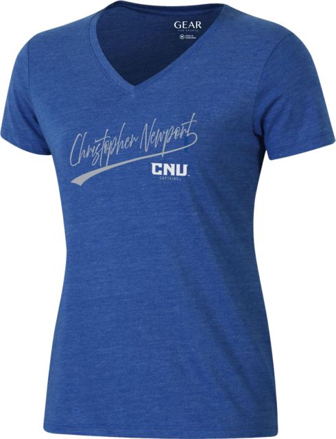 Christopher Newport University Captains Women's V-Neck Short Sleeve T-Shirt