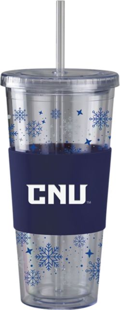 Christopher Newport University Straw Snowflake Tumbler