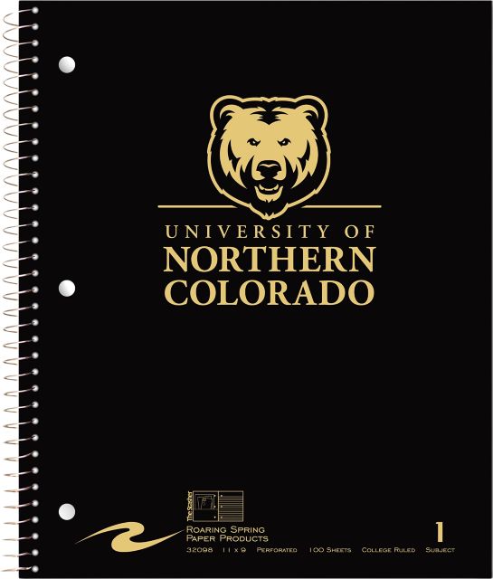 University of Northern Colorado Bears Notebook 100-Sheet