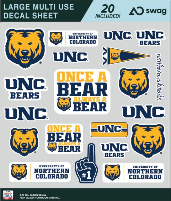 University of Northern Colorado Large Sticker Sheet
