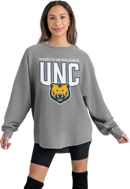 University of Northern Colorado Women's Crewneck Essential Corded Pullover with Ribbed Knit Cuff Detail