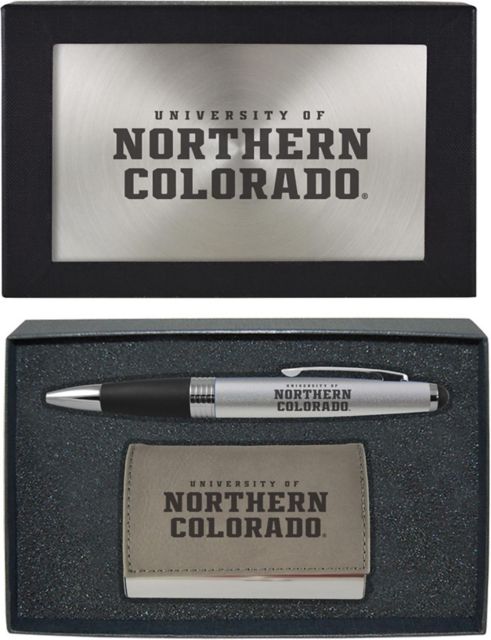 University of Northern Colorado Business Card Holder And Pen Set