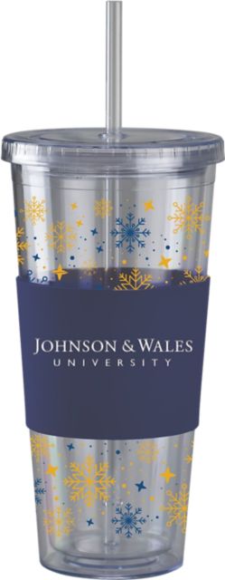 Johnson & Wales University Straw Snowflake Tumbler