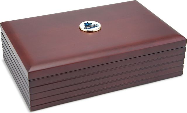 CSI Rosewood Desk Box (Gift Boxed) With Colored Medallion - ONLINE ONLY