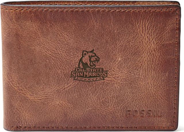 Fossil Leather Derrick Front Pocket Bifold - Brown - ONLINE ONLY
