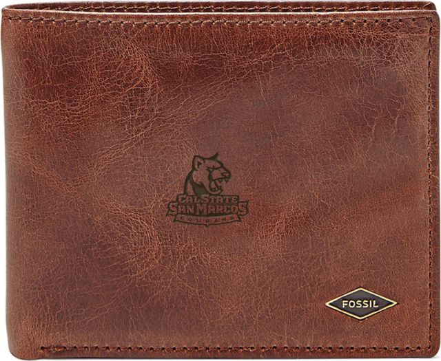Fossil Leather Ryan RFID Flip ID Bifold - Dark Brown - ONLINE ONLY