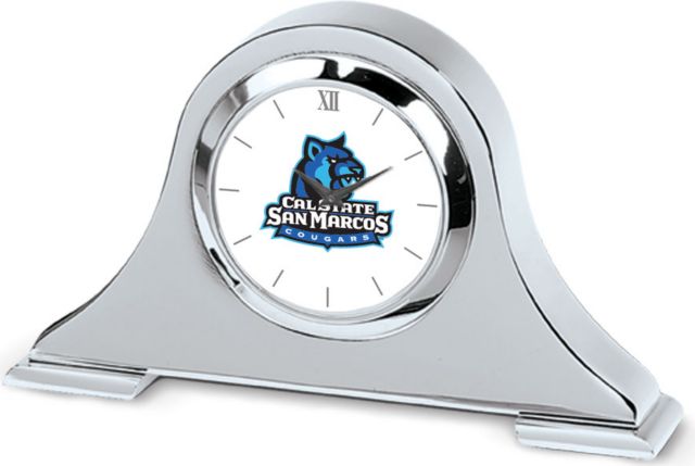 CSI Silver Napoleon Desk Clock With Colored Medallion - ONLINE ONLY