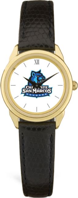 CSI Women's Black Leather Watch(Gift Boxed) With Colored Medallion - ONLINE ONLY