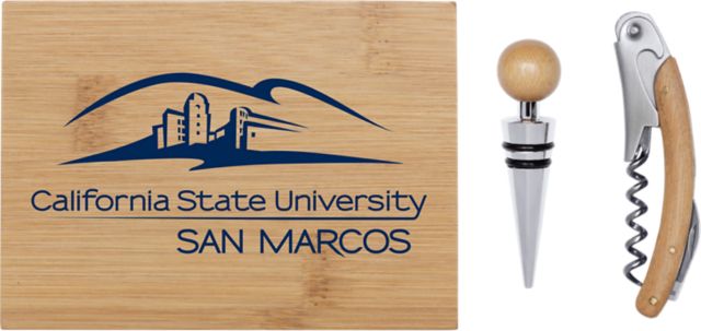 California State University San Marcos Bamboo Wine Tool Set