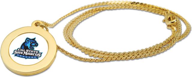 CSI Gold Pendant Necklace With Colored Medallian - ONLINE ONLY