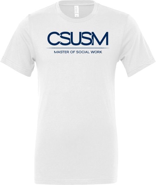 Cal State San Marcos Bella + Canvas Jersey Cotton T Shirt CSUSM Master of Social Work - ONLINE ONLY