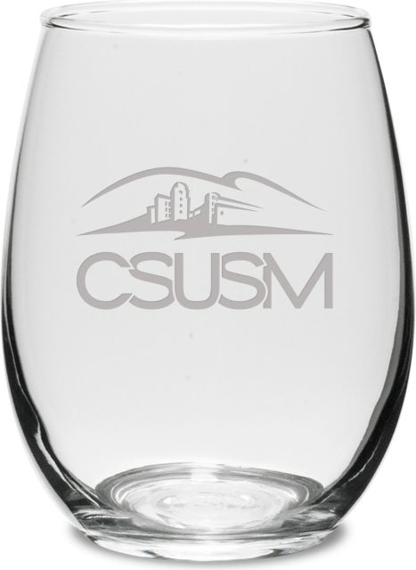 California State University San Marcos 15 oz. Stemless Wine Glass