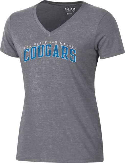 California State University San Marcos Cougars Women's V-Neck Short Sleeve T-Shirt