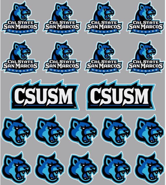 California State University San Marcos Cougars Sticker Sheet