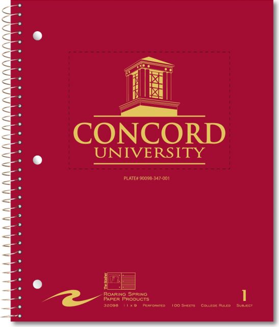 Concord University 1 Subject Notebook