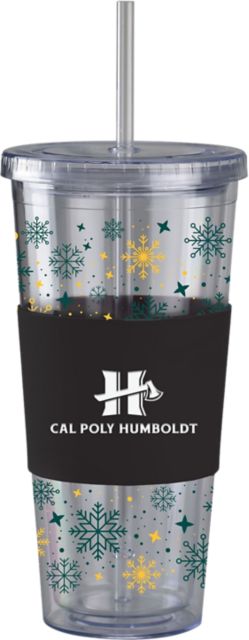 Cal Poly Humboldt Straw Snowflake Tumbler