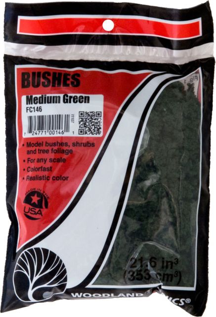 MODELING MEDIUM GREEN BUSHES CLUMP FOLIAGE