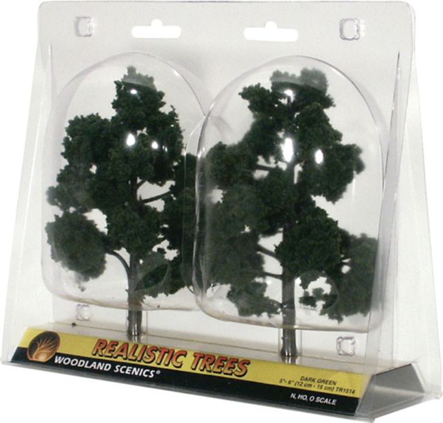 Ready Made Realistic Trees 5-6 Inches Dark Green