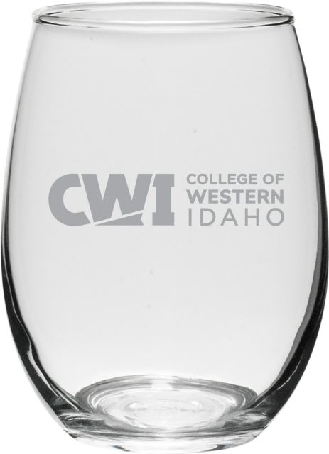 College of Western Idaho 21 oz. Stemless Wine Glass