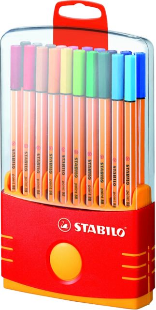 Stabilo Point 88 Color Parade 20 Color Set In Plastic Case