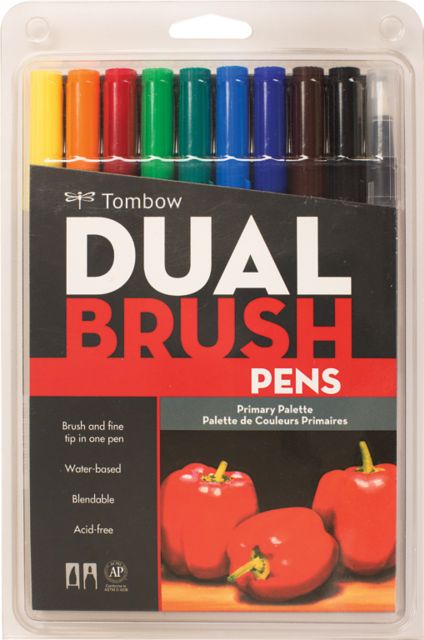 Tombow ABT Dual Brush Pen 12set, Primary Colors