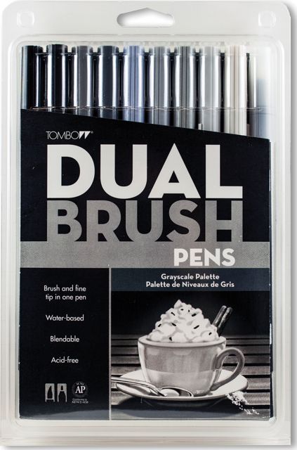 Dual Brush 10/Set Gray Scale