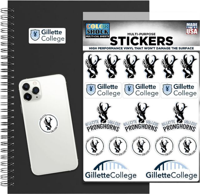 Northern Wyoming Community College  Pronghorns Sticker Sheet