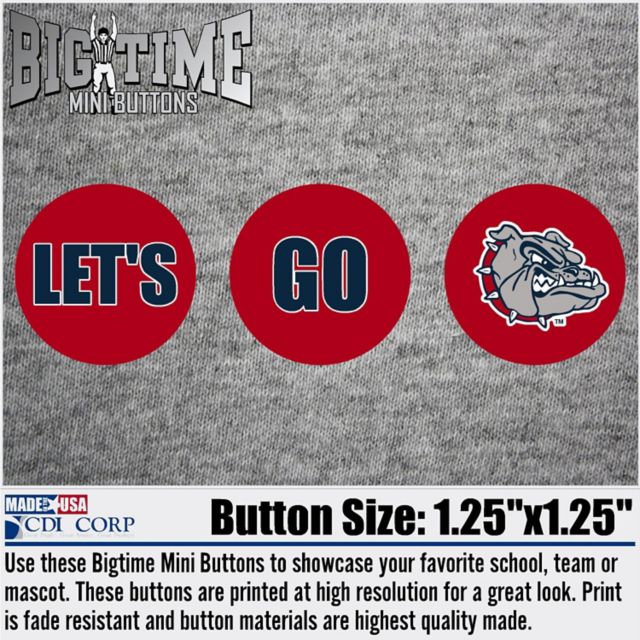 Gonzaga University Let's Go Bulldogs 3-Pack Mini Button