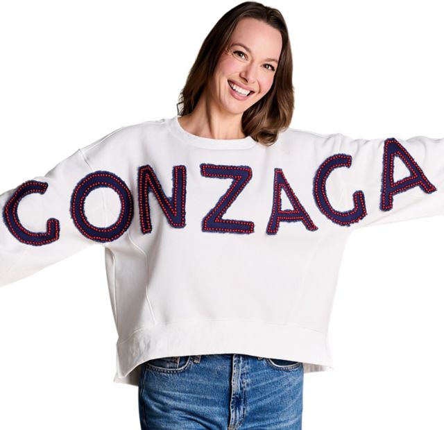 Gonzaga University Women's Distressed Crewneck Sweatshirt