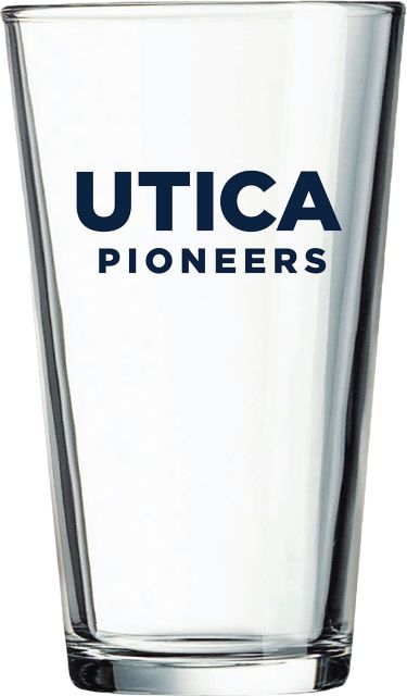 Utica University Pioneers 16 oz. Glass