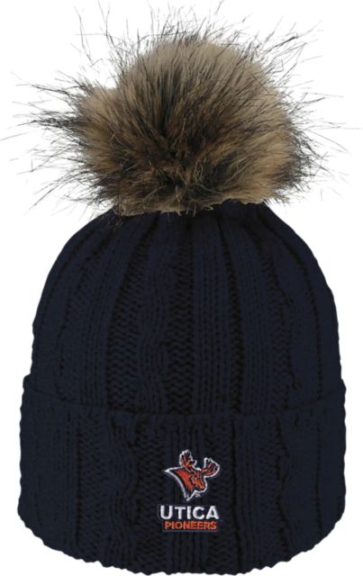 Utica University Women's Fur Pom Beanie