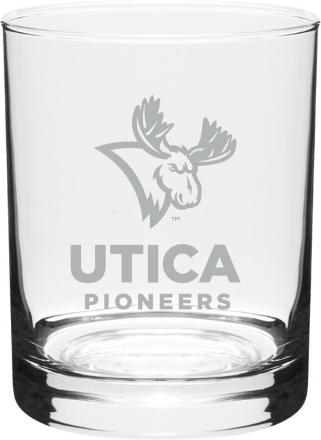 Utica University Pioneers 16 oz. Glass