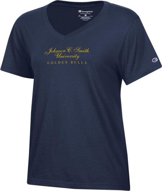 Johnson C. Smith University Golden Bulls Women's V-Neck Short Sleeve T-Shirt