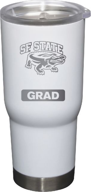 22 oz White Stainless Steel Tumbler Grad