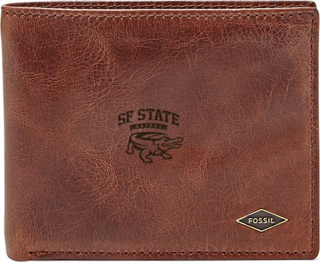 Fossil Leather Ryan RFID Flip ID Bifold - Dark Brown - ONLINE ONLY