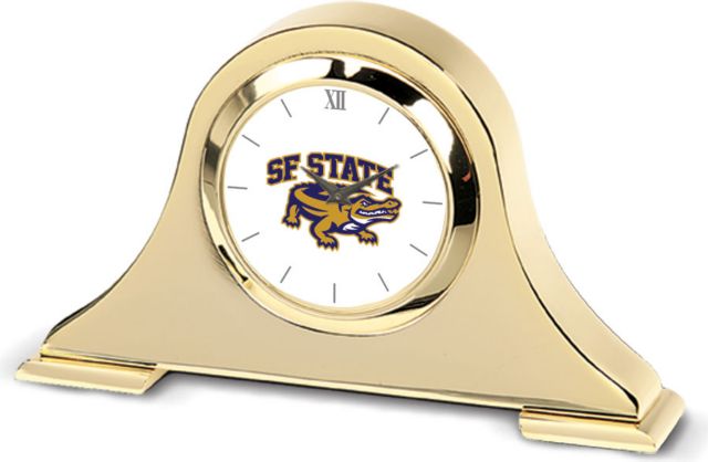 CSI Gold Napoleon Desk Clock With Colored Medallion - ONLINE ONLY