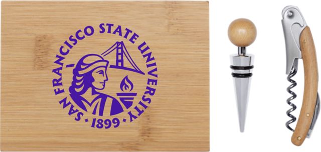 San Francisco State University Bamboo Wine Tool Set