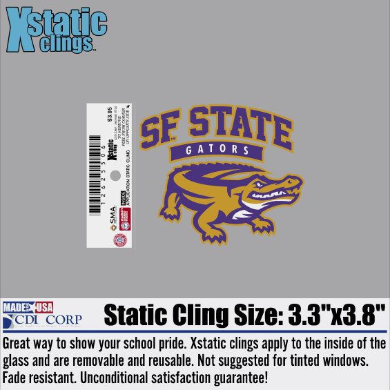 San Francisco State University Gators Cling Decal