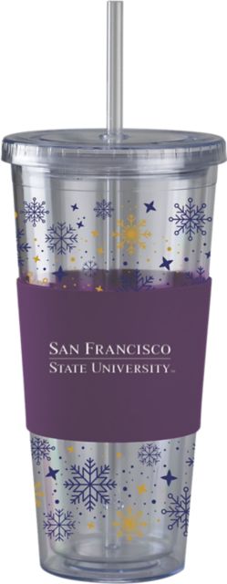 San Francisco State University Straw Snowflake Tumbler