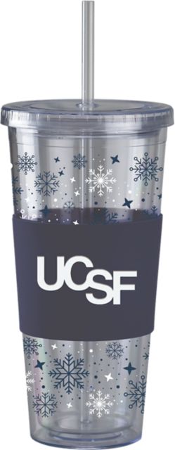 University of California San Francisco Straw Snowflake Tumbler