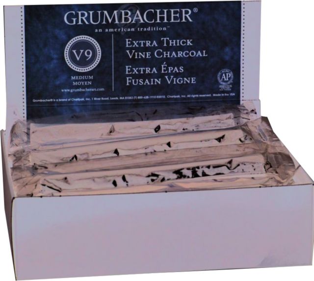 Grumbacher Medium Vine Charcoal, 12 Pack