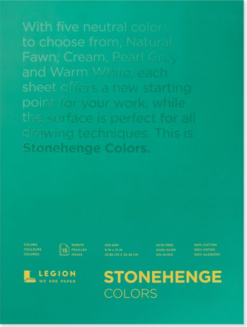 STONEHNGE MULTI-COLORED 9X12 PAD 15 SHEETS
