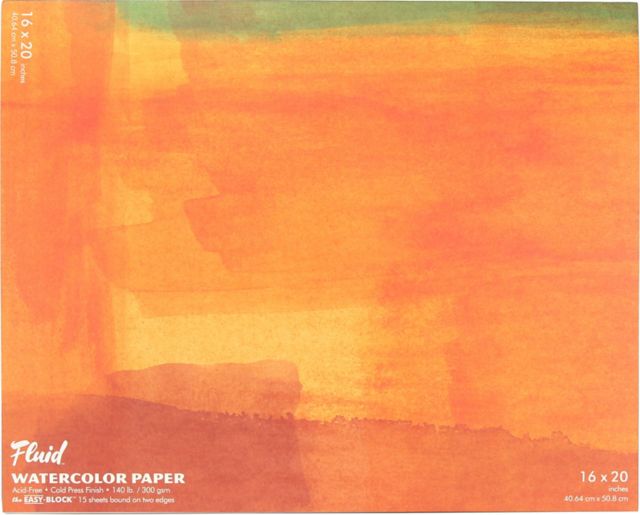 Fluid 15 Sheet Watercolor Block 16X20