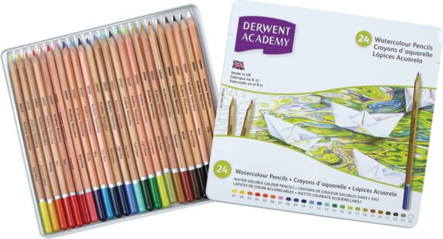 Derwent Acad Watercolor Pencil Tin 24 Set